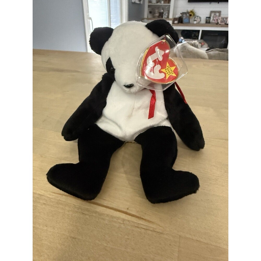 Ty Beanie Babies Fortune Panda Bear Plush w/ Tag 1997 Vintage